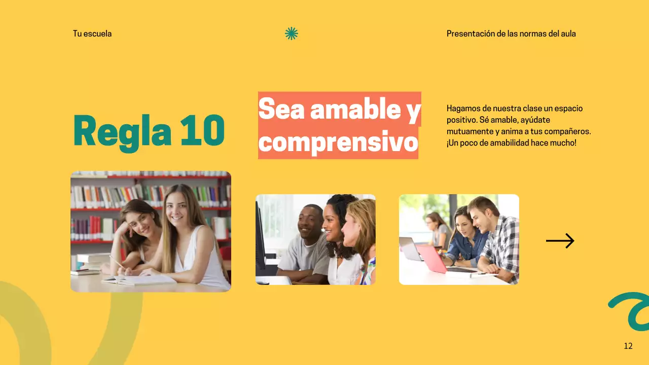 Reglas del Aula Verde Moderna Material de clase