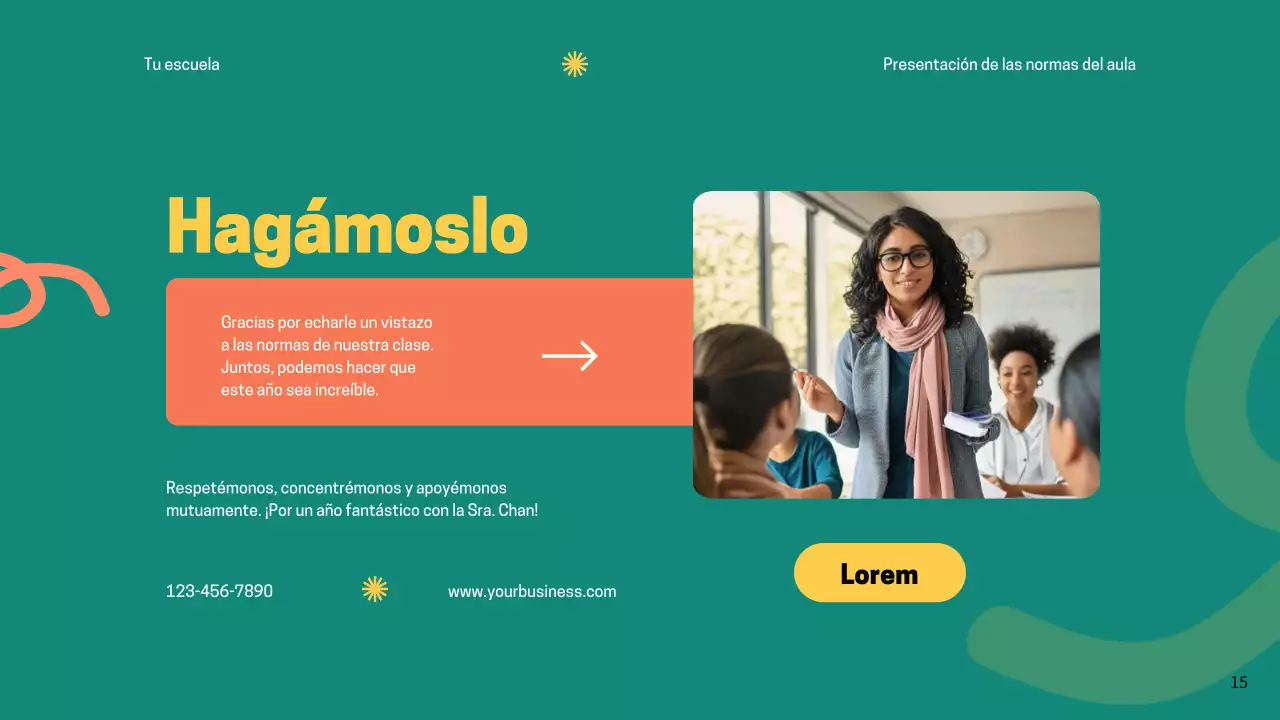 Reglas del Aula Verde Moderna Material de clase