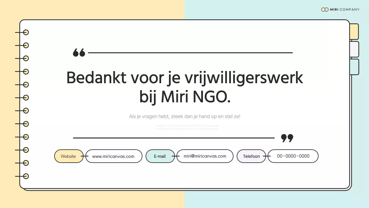 Eenvoudig NGO Corps voortrainingsmateriaal in mint en geel