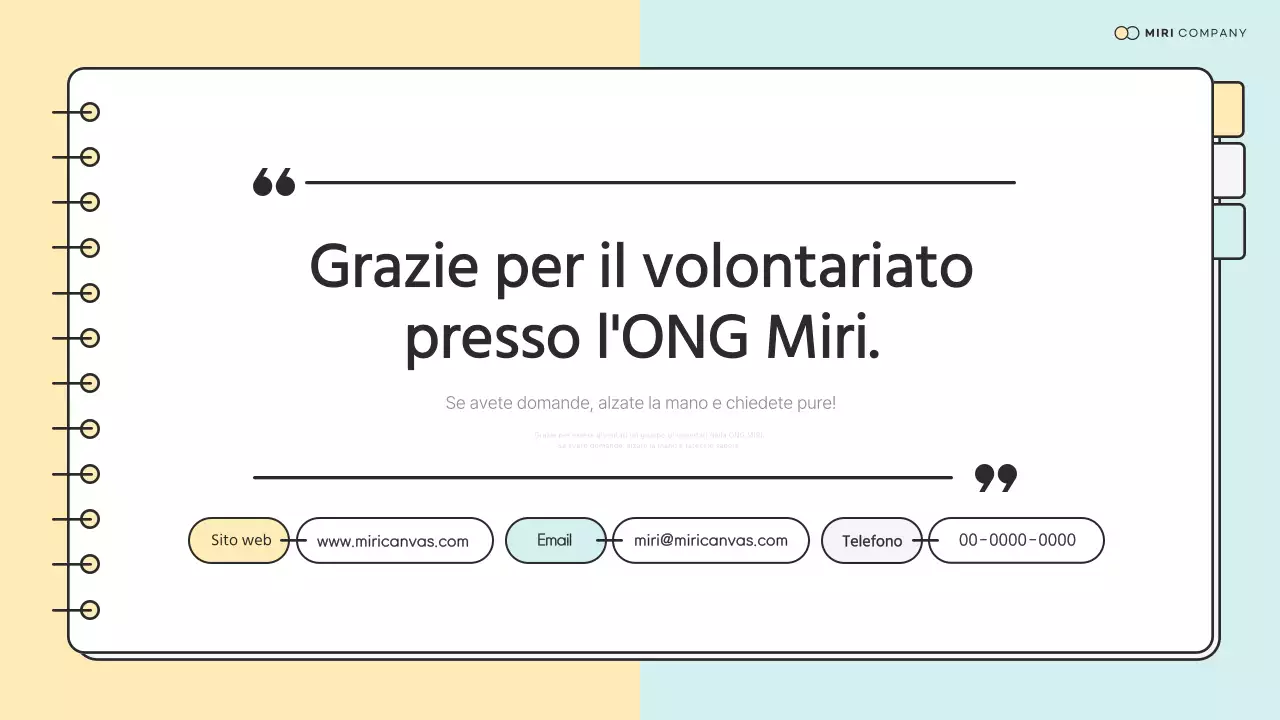 Materiale semplice di preformazione del Corpo delle ONG in menta e giallo