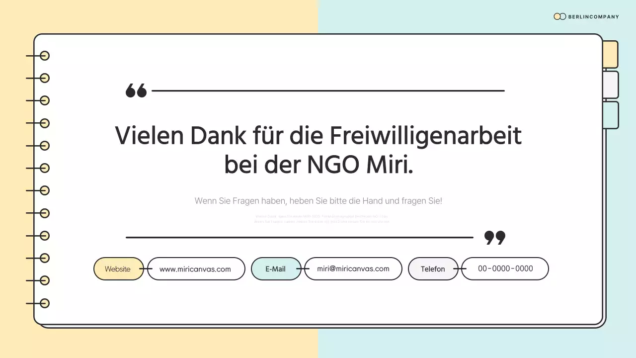 Einfache NGO-Korps-Vorschulungsmaterialien in mint und gelb