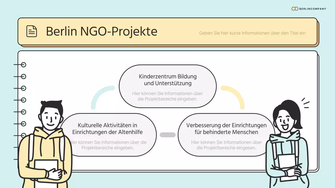 Einfache NGO-Korps-Vorschulungsmaterialien in mint und gelb