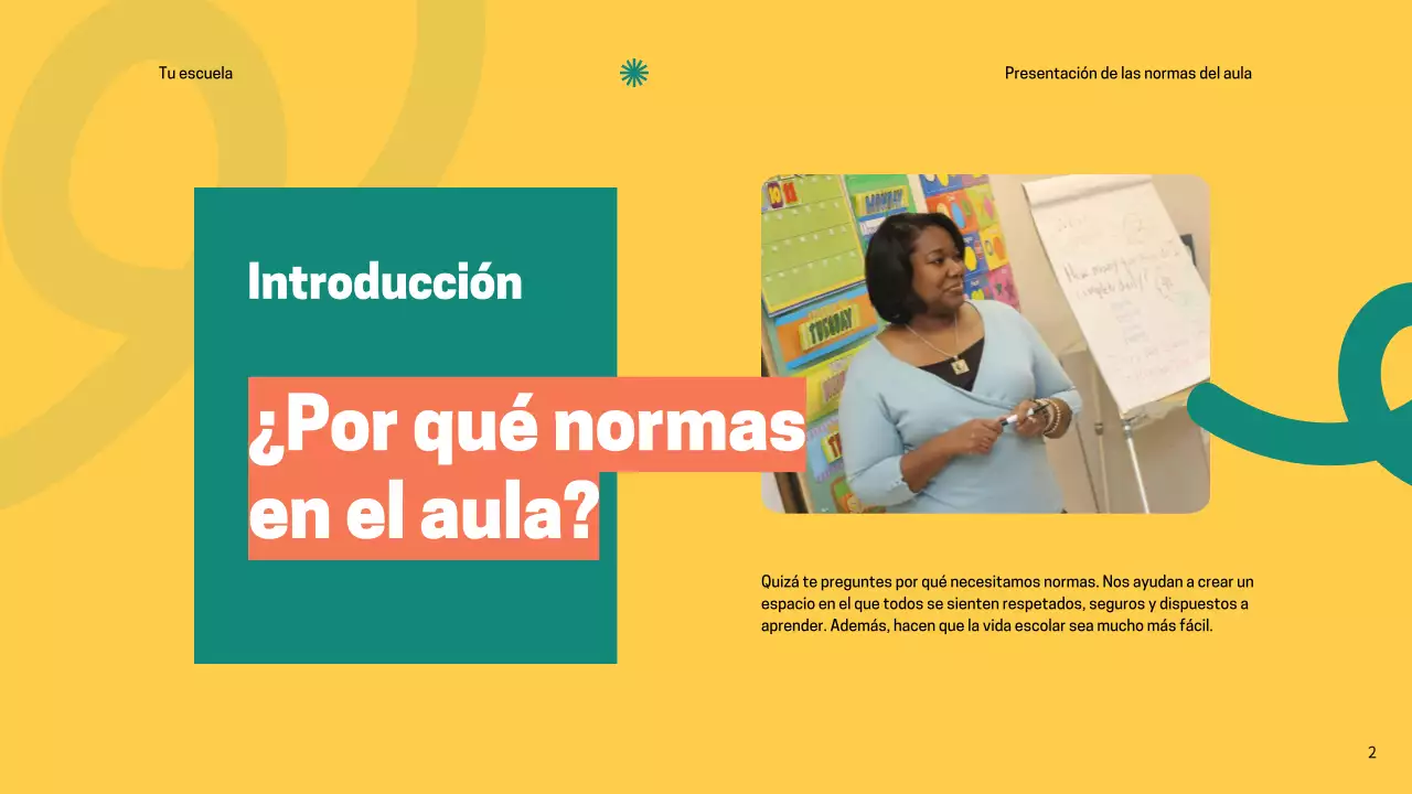 Reglas del Aula Verde Moderna Material de clase