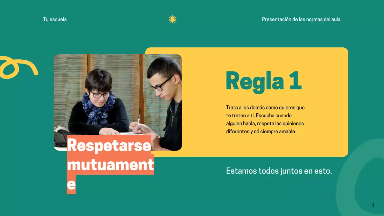 Reglas del Aula Verde Moderna Material de clase