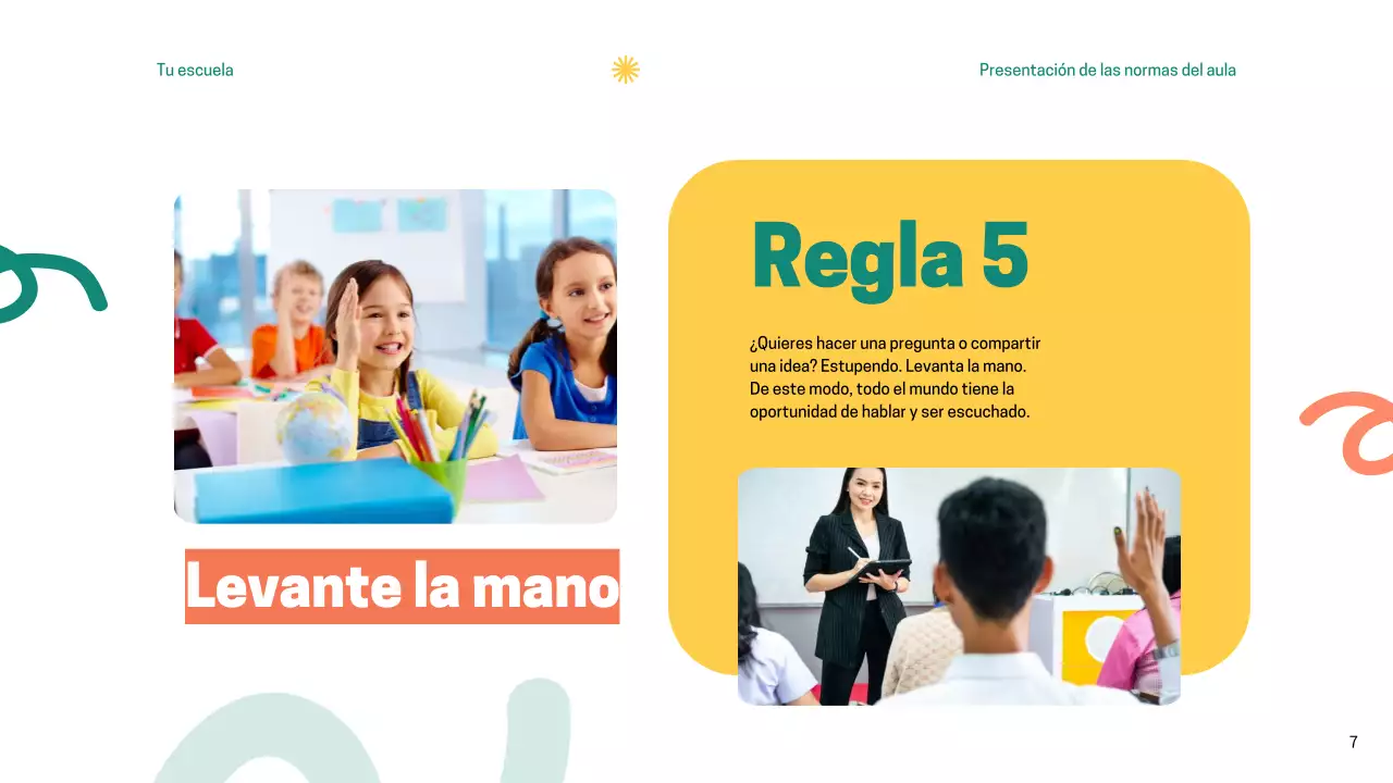 Reglas del Aula Verde Moderna Material de clase