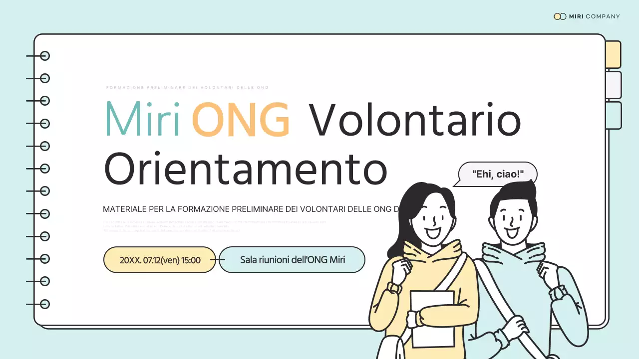 Materiale semplice di preformazione del Corpo delle ONG in menta e giallo