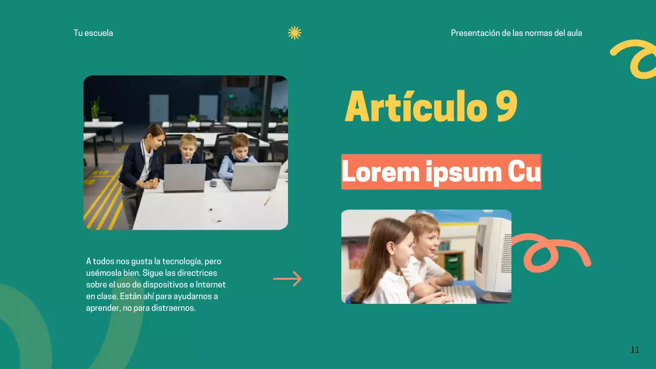 Reglas del Aula Verde Moderna Material de clase