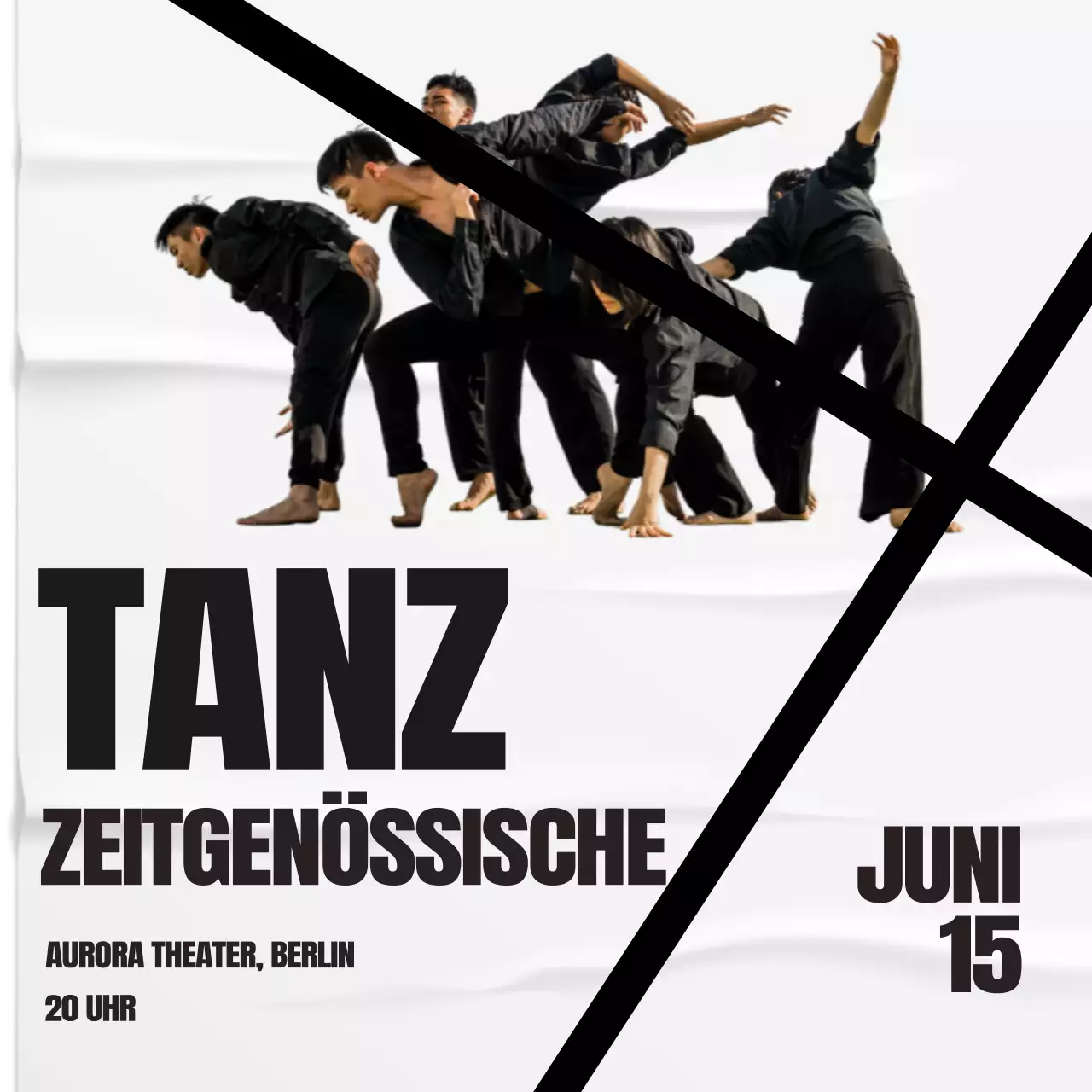 Black Modern Advertisement Eine zeitgenössische Tanzveranstaltung