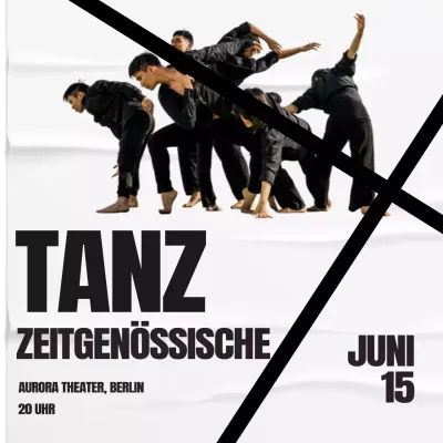 Black Modern Advertisement Eine zeitgenössische Tanzveranstaltung
