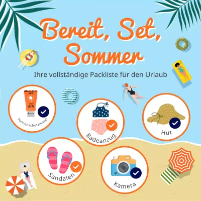 Checkliste für Sommerurlaubsartikel
