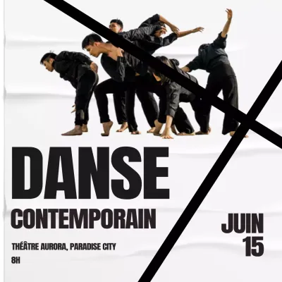 Publicité moderne noire Un événement de danse contemporaine