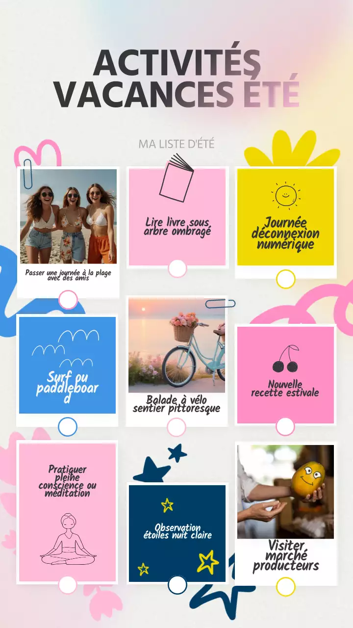 Planificateur de liste de priorités d'été gris-rose-gris