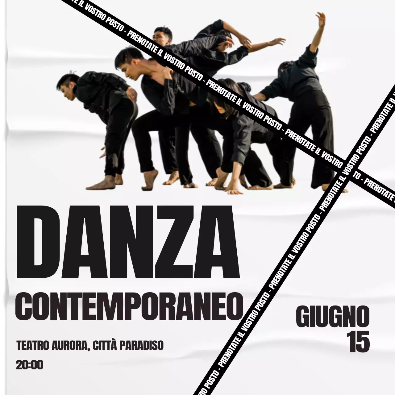 Black Modern Advertisement Un evento di danza contemporanea