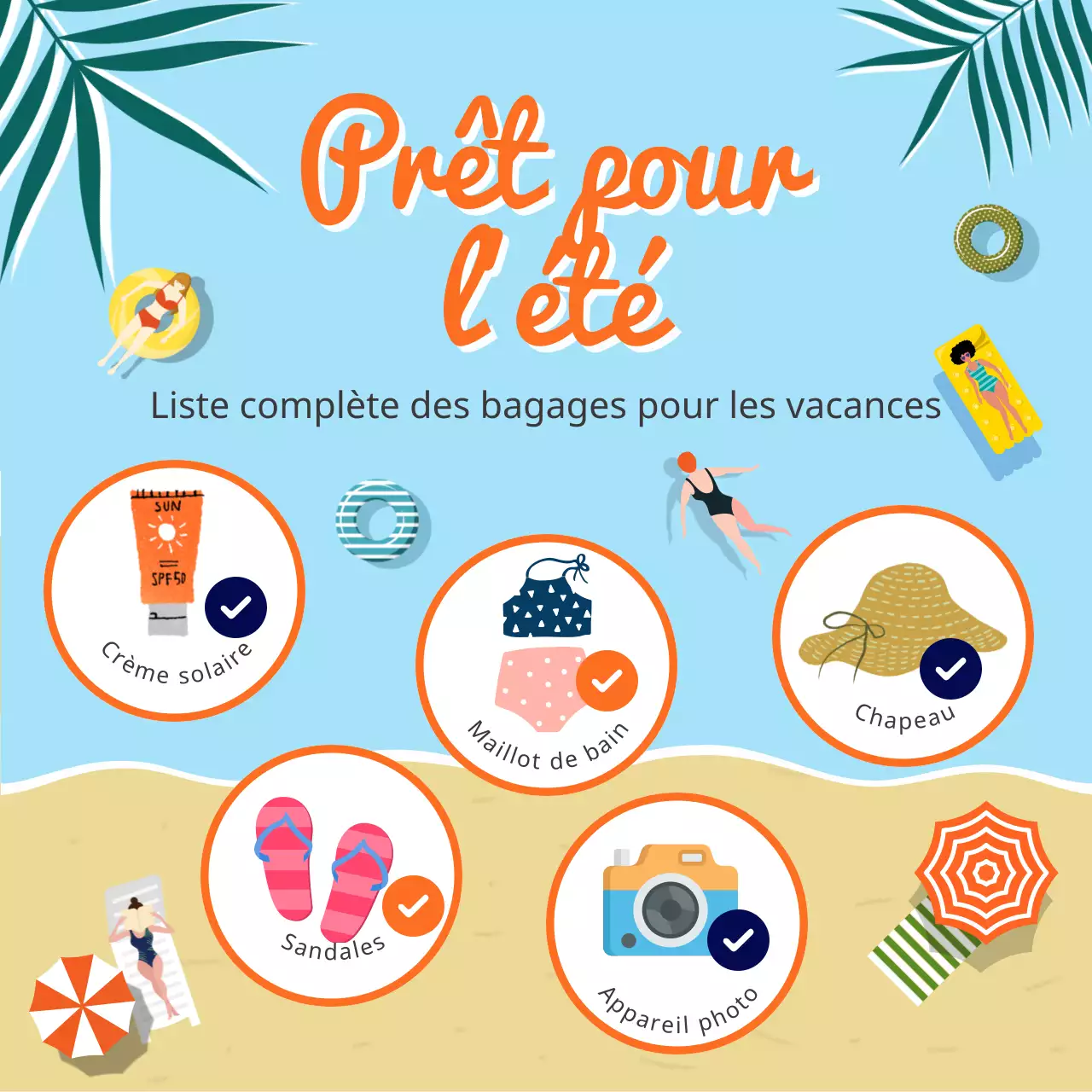Liste de contrôle pour les vacances d'été