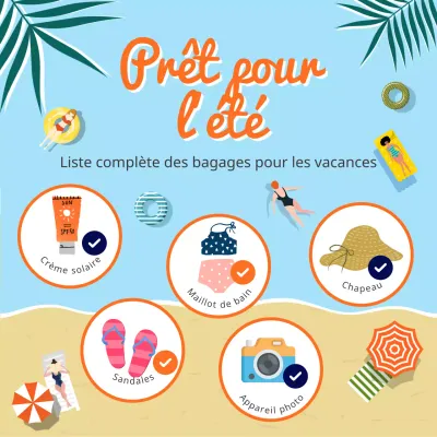 Liste de contrôle pour les vacances d'été