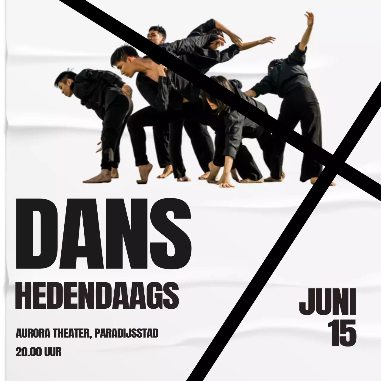 Black Modern Advertisement Een eigentijds dansevenement