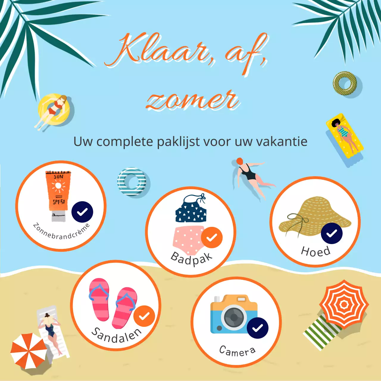 Checklist zomervakantie