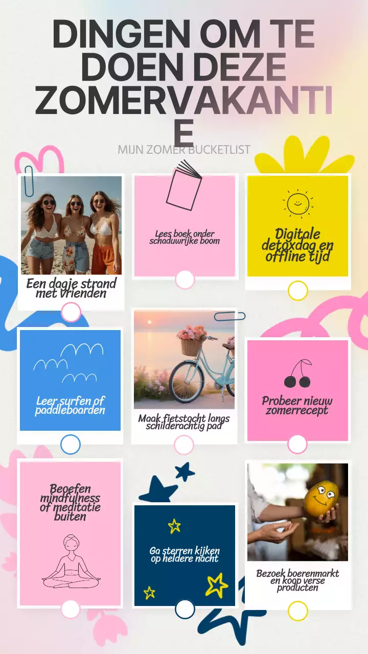 Grijs Roze Vet Zomer Bucket List Planner