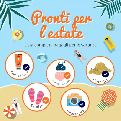 Lista di controllo per le vacanze estive