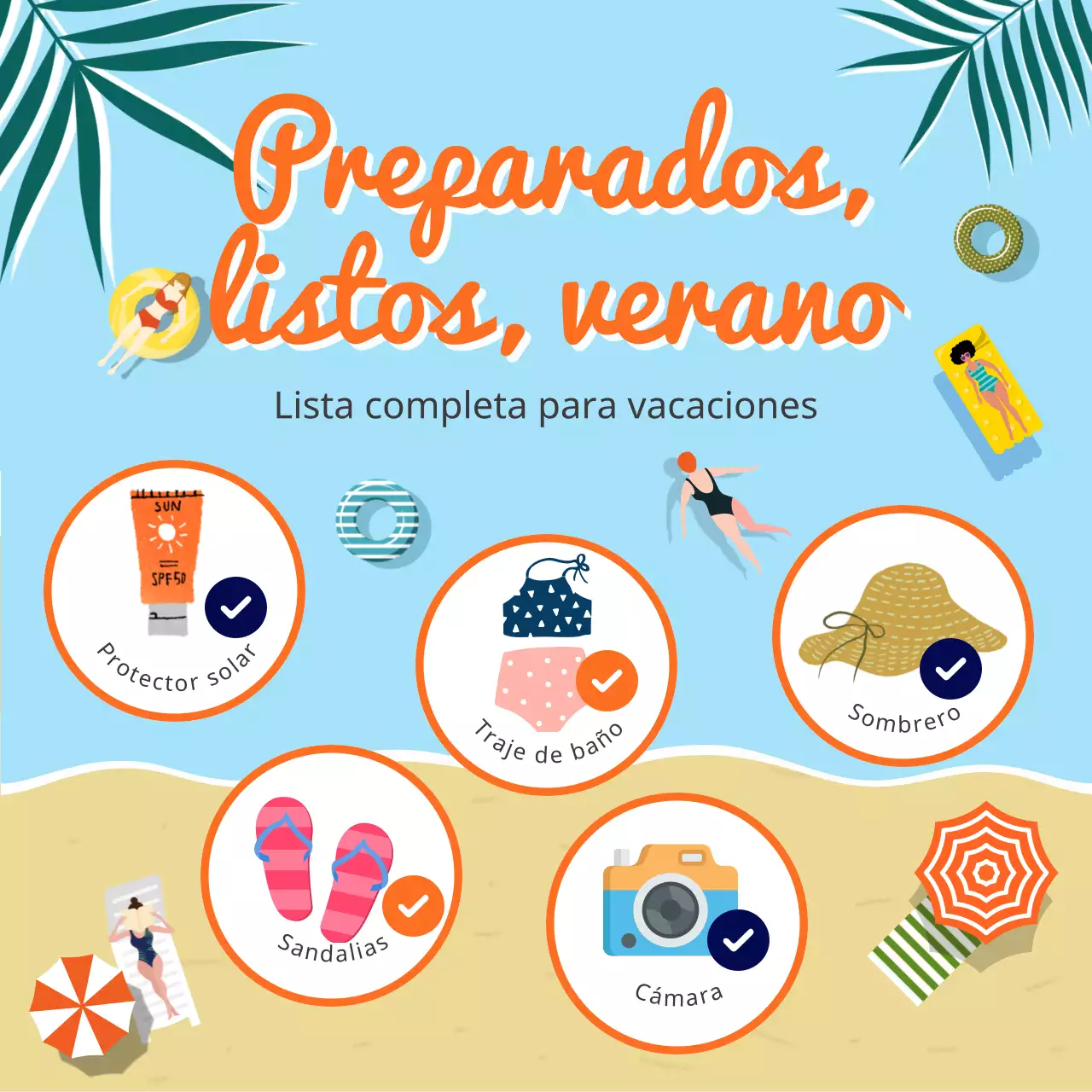 Lista de artículos para las vacaciones de verano
