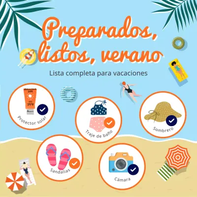 Lista de artículos para las vacaciones de verano