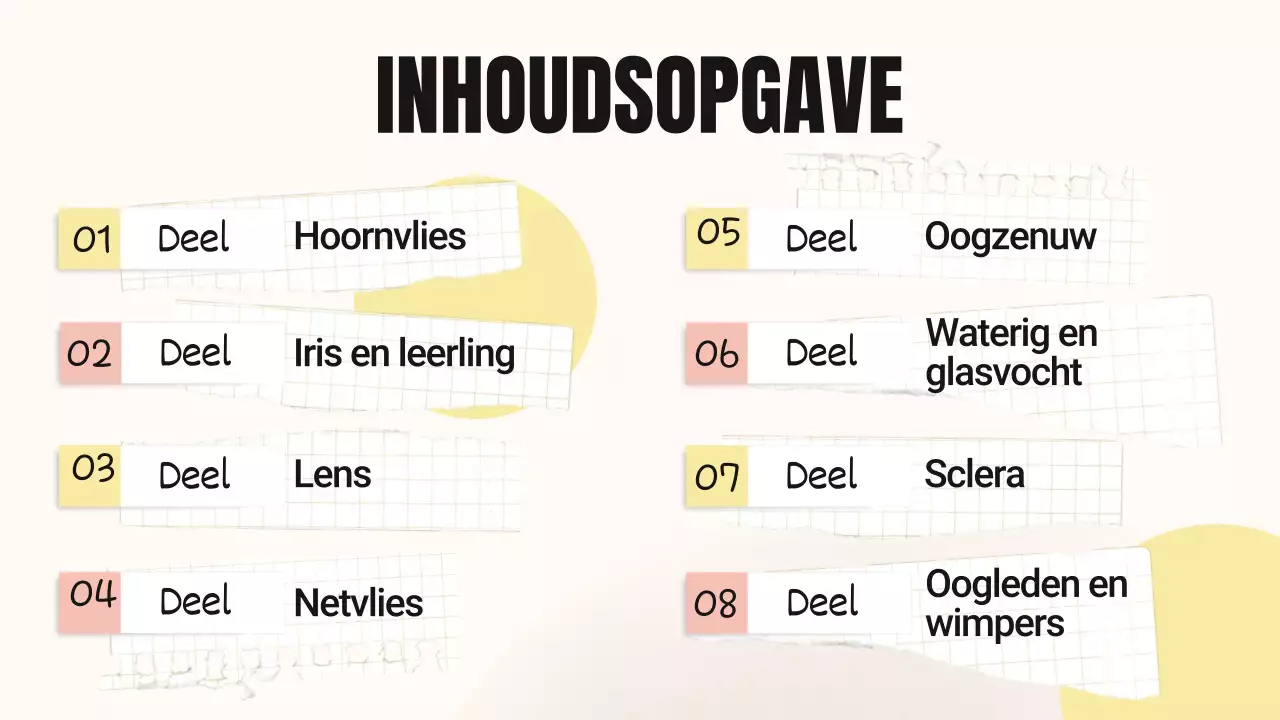 Geel Roze Trend Vetgedrukte delen van de ogen Lesmateriaal