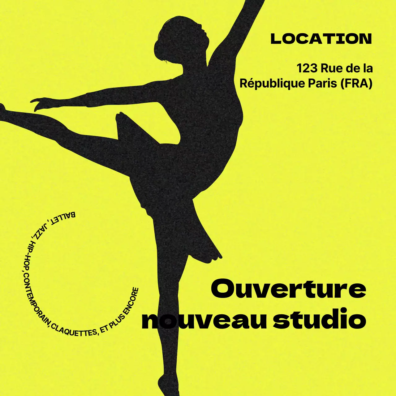 Yellow and Black New Studio Opening Promotion