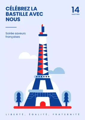 Blue Modern célèbre la promotion du jour de la Bastille