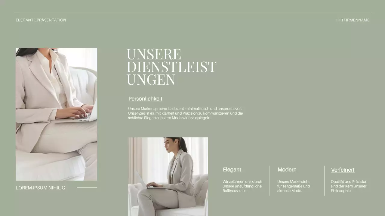 Beige Minimal Business Einführung des Unternehmens