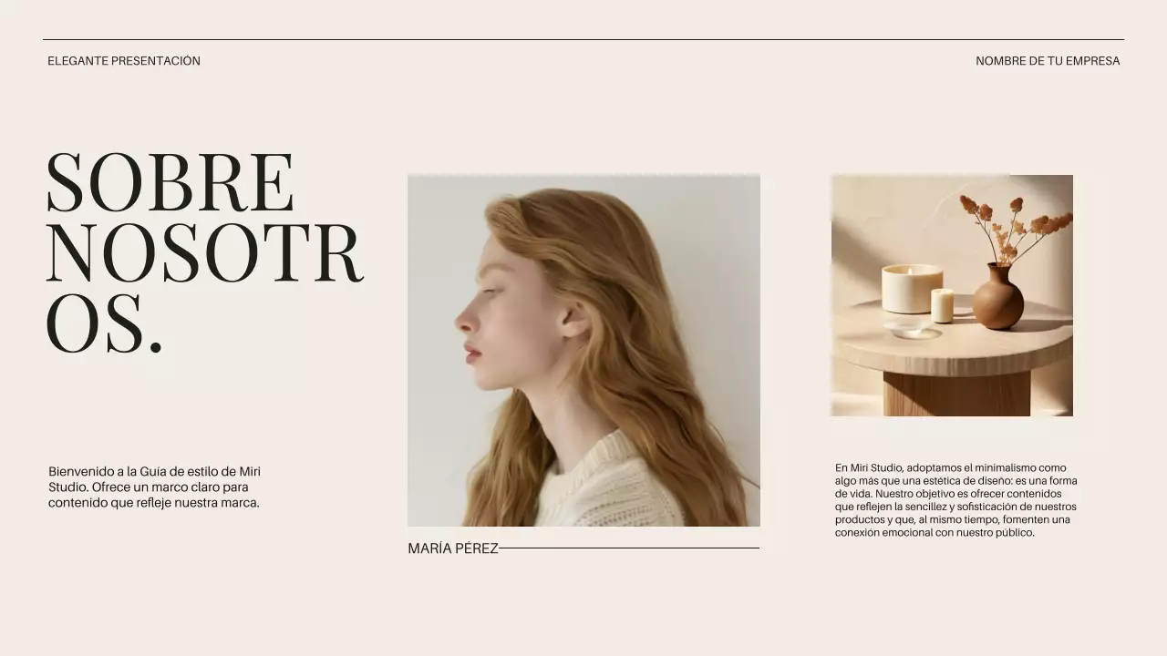 Presentación de la empresa Beige Minimal Business