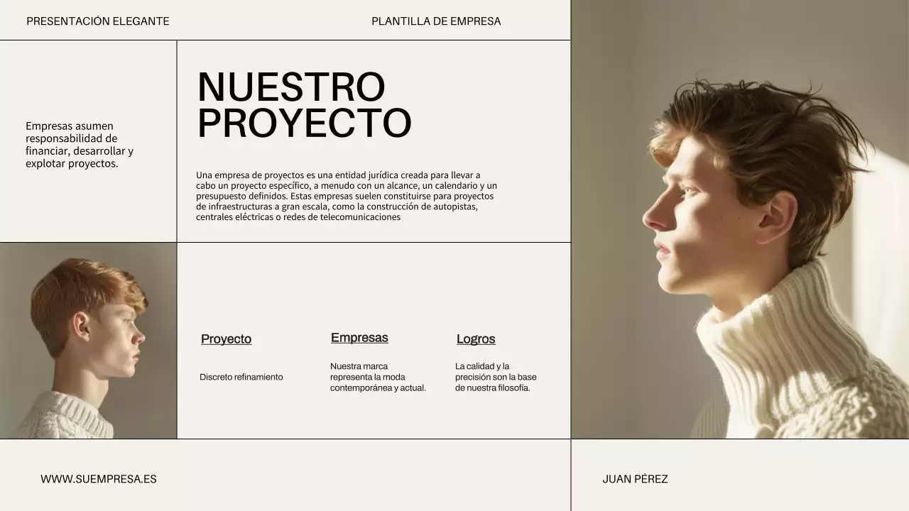 Presentación de la empresa Beige Minimal Modern Business