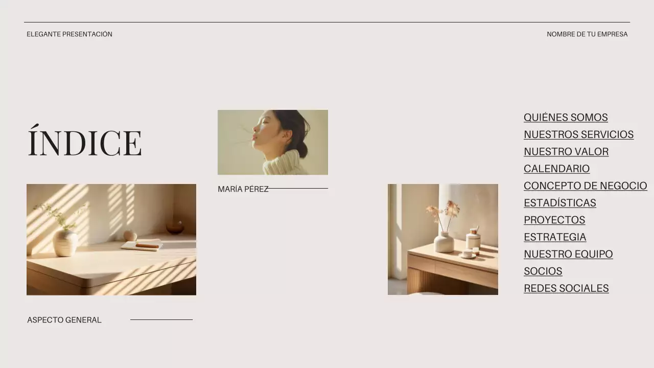Presentación de la empresa Beige Minimal Business