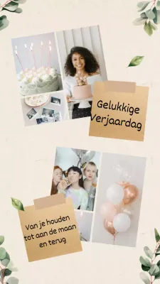 Beige Minimal Modern Verjaardag Groet