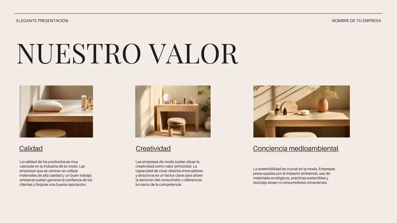 Presentación de la empresa Beige Minimal Business