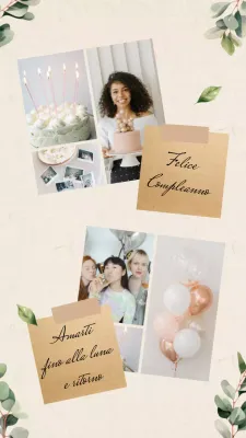 Auguri di compleanno moderni e minimali in beige