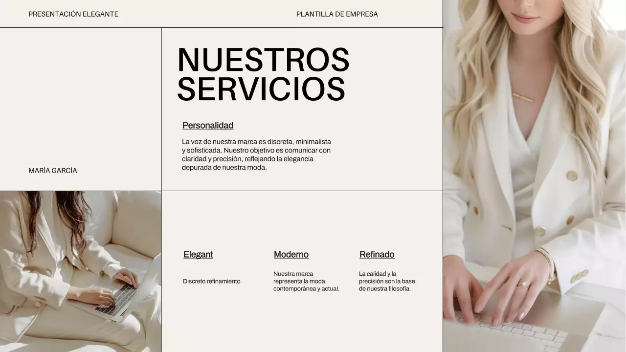 Presentación de la empresa Beige Minimal Modern Business