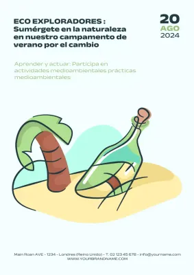 Promoción del campamento de verano Sky Blue Clean Eco Explorers