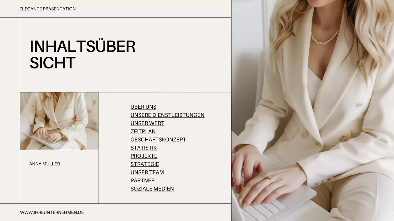 Beige Minimal Modern Business Einführung des Unternehmens