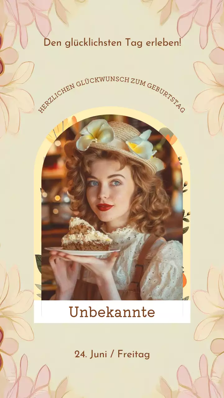 Beige Minimal Modern Geburtstagsgruß