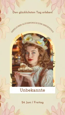 Beige Minimal Modern Geburtstagsgruß