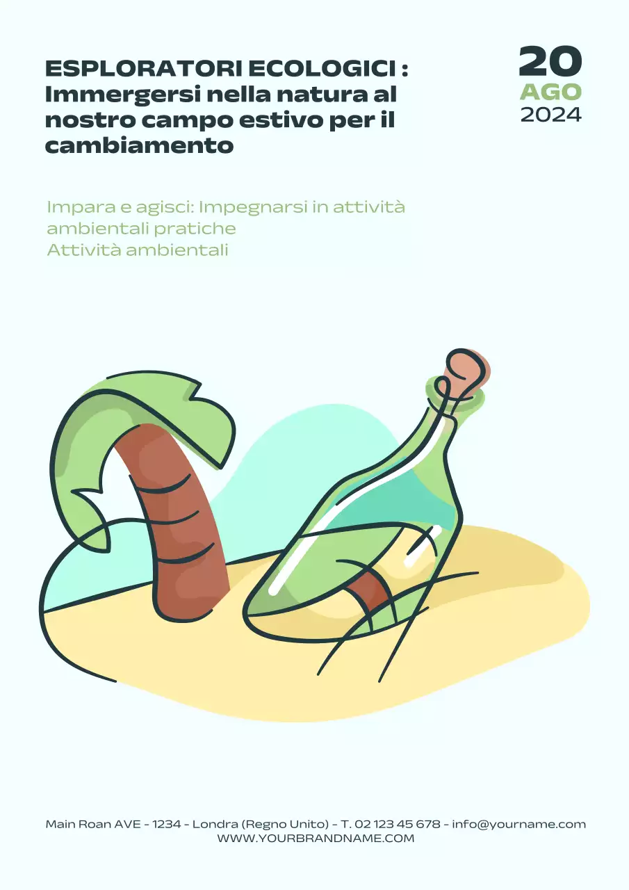 Promozione del campo estivo Sky Blue Clean Eco Explorers