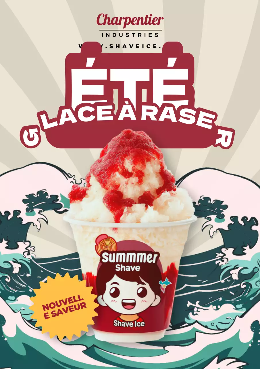 crème glacée d'été ivoire et rouge basic shave Promotion