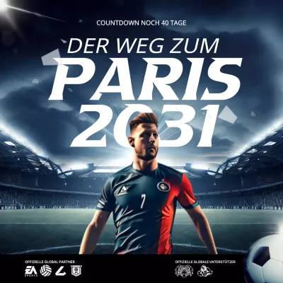 Modernes Fußballturnier in Blau und Weiß