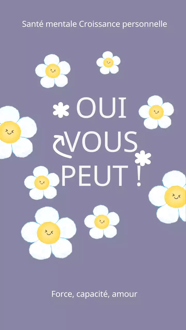 Pourpre Minimal Santé mentale Croissance personnelle