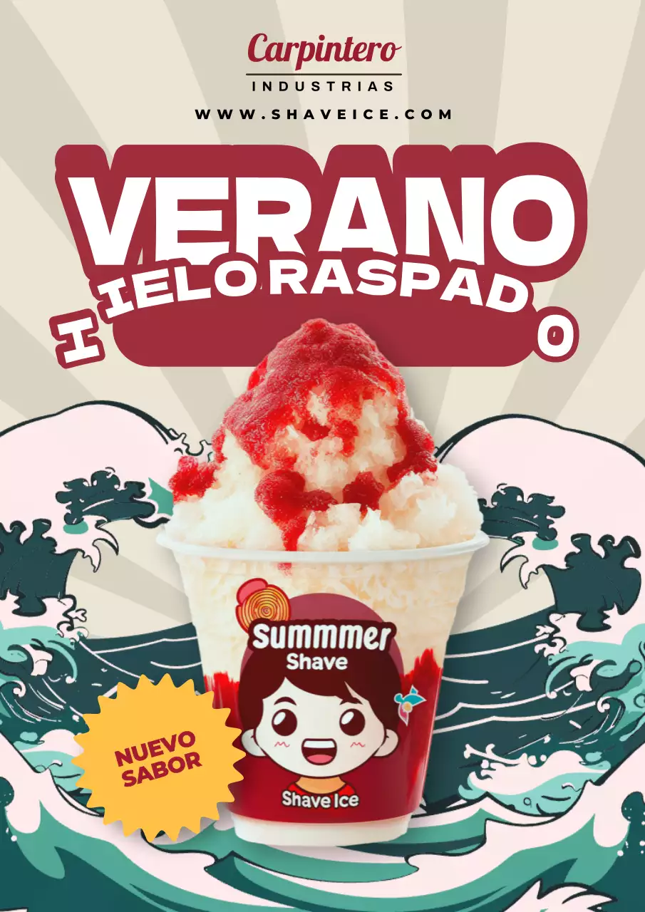 helado de afeitar básico de verano marfil y rojo Promoción