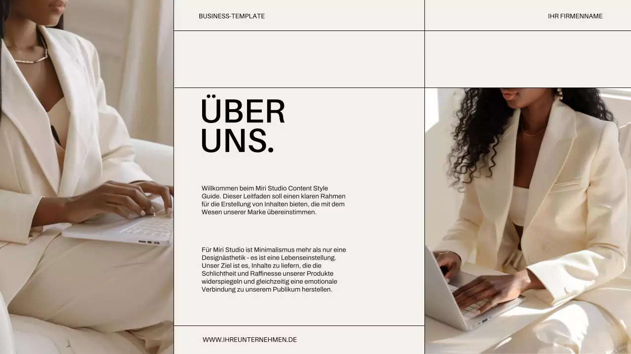 Beige Minimal Modern Business Einführung des Unternehmens