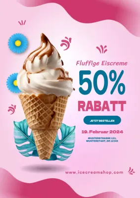 rosa und rote moderne Eiscreme Promotion