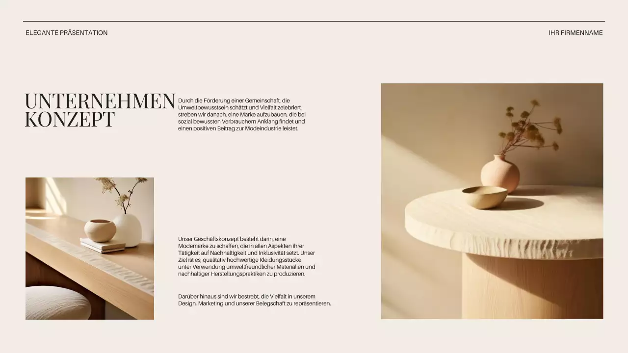 Beige Minimal Business Einführung des Unternehmens