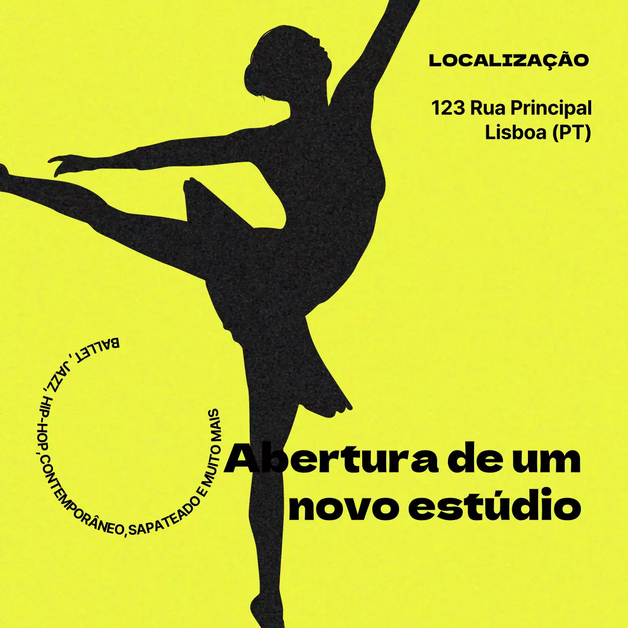 Amarelo e Preto Novo Studio Opening Promoção