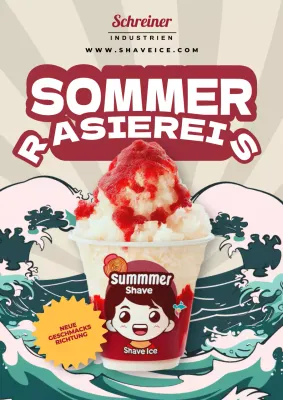 elfenbeinfarbenes und rotes Basic-Sommer-Rasiereis Promotion